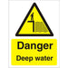 Warning Sign Deep Water Vinyl 30 x 20 cm