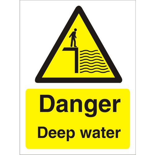 Warning Sign Deep Water Vinyl 40 x 30 cm