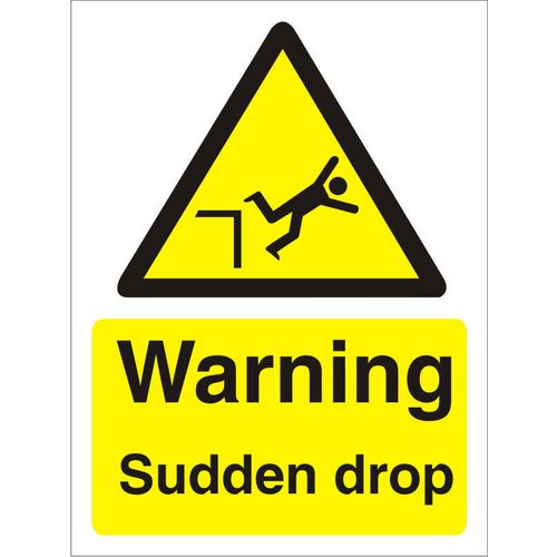 Warning Sign Sudden Drop Plastic 40 x 30 cm