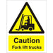 Warning Sign Fork Lift Trucks Vinyl 20 x 15 cm