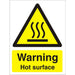 Warning Sign Hot Surface Self Adhesive Plastic 20 x 15 cm