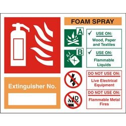 Fire Extinguisher Sign Foam Spray Extinguisher No. Vinyl 15 x 15 cm