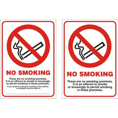 Prohibition Sign No Smoking Vinyl 10.5 x 14.8 cm