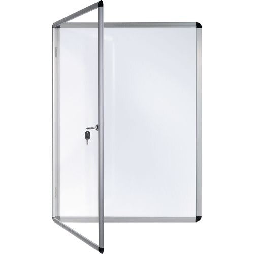 Bi-Office Enclore Indoor Lockable Notice Board Magnetic 6 x A4 Wall Mounted Lacquered Steel 72 (W) x 67.4 (H) cm White