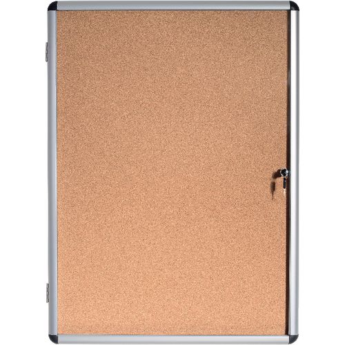 Bi-Office Enclore Indoor Lockable Notice Board Non Magnetic 4 x A4 Wall Mounted 50 (W) x 67.4 (H) cm Brown