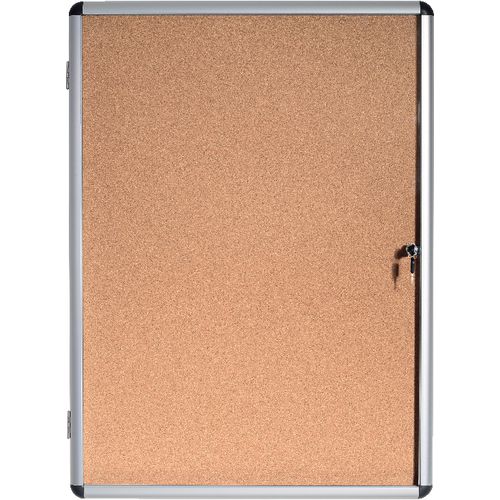 Bi-Office Enclore Indoor Lockable Notice Board Non Magnetic 6 x A4 Wall Mounted 72 (W) x 67.4 (H) cm Brown