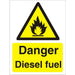 Warning Sign Diesel Fuel Plastic 20 x 15 cm