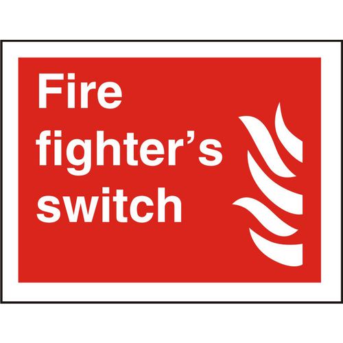 Fire Sign Fire Fighter's Switch Vinyl 15 x 20 cm