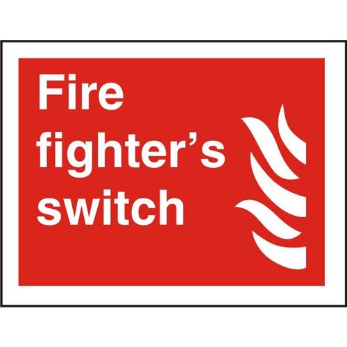 Fire Sign Fire Fighter's Switch Vinyl 20 x 30 cm