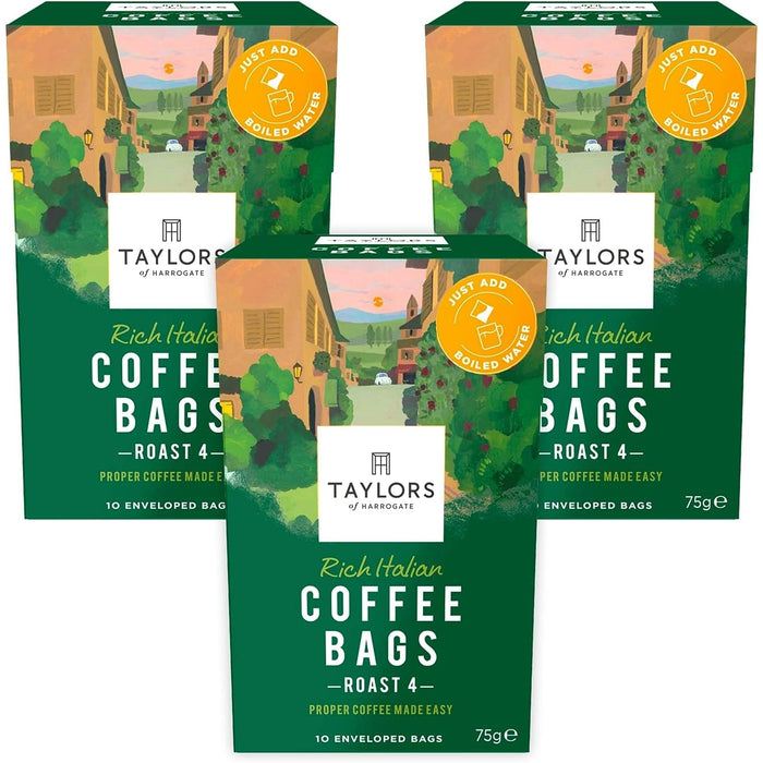 Taylors of Harrogate Caffeinated Coffee Ground Dark choclate, Almond Pack of 10