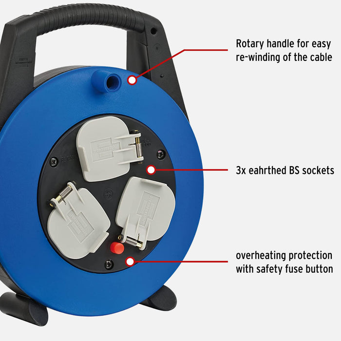 brennenstuhl Cable Reel Black,Blue 10m