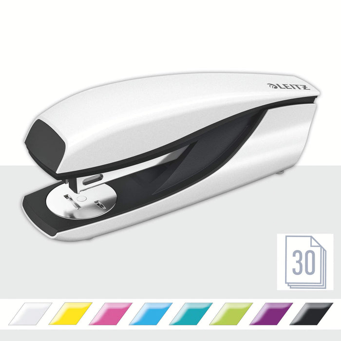 Leitz NeXXt WOW Stapler 5502 Half Strip White 30 Sheets 24/6, 26/6 Metal