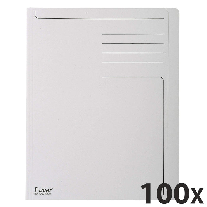 Exacompta Forever Square Cut Folder A4 Grey Manila Recycled 100% 280 gsm Pack of 100