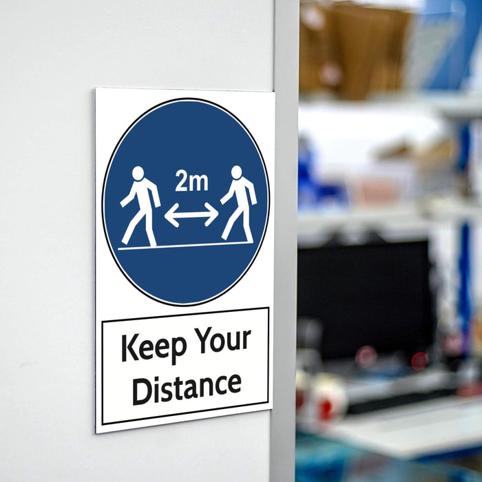 Trodat Health and Safety Sign Keep your distance Aluminium 20 x 30 cm