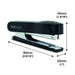 Rapesco Set Stapler 1573 Half strip Black 12 Sheets ABS (Acrylonitrile Butadiene Styrene), Metal