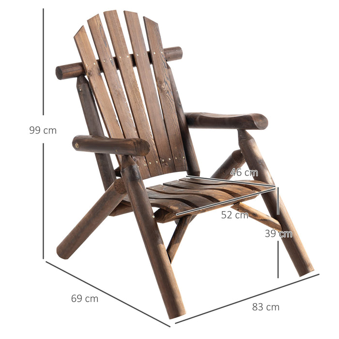 OutSunny Chair Fir Wood 690 x 830 x 990 mm Carbonized Color