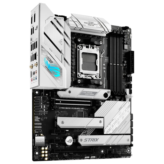 ASUS ROG STRIX B650-A GAMING WIFI - Motherboard - ATX - Socket AM5 - AMD B650 Chipset - USB 3.2 Gen 1, USB 3.2 Gen 2, USB-C 3.2 Gen2, USB-C 3.2 Gen 2x2 - 2.5 Gigabit LAN, Wi-Fi 6, Bluetooth - onboard graphics (CPU required) - HD Audio (8-channel)