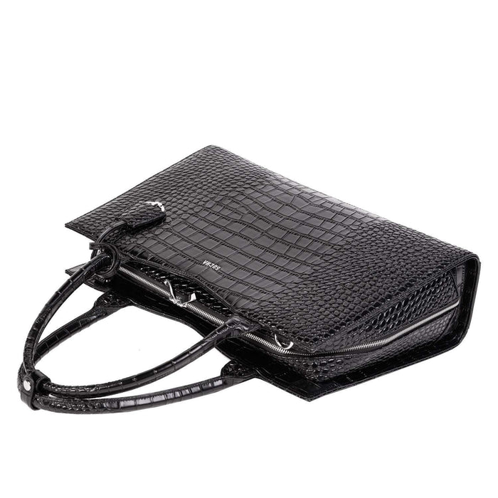 SOCHA Ladies Laptop Bag Croco Jet Black 42 x 13 x 31.5 cm Black