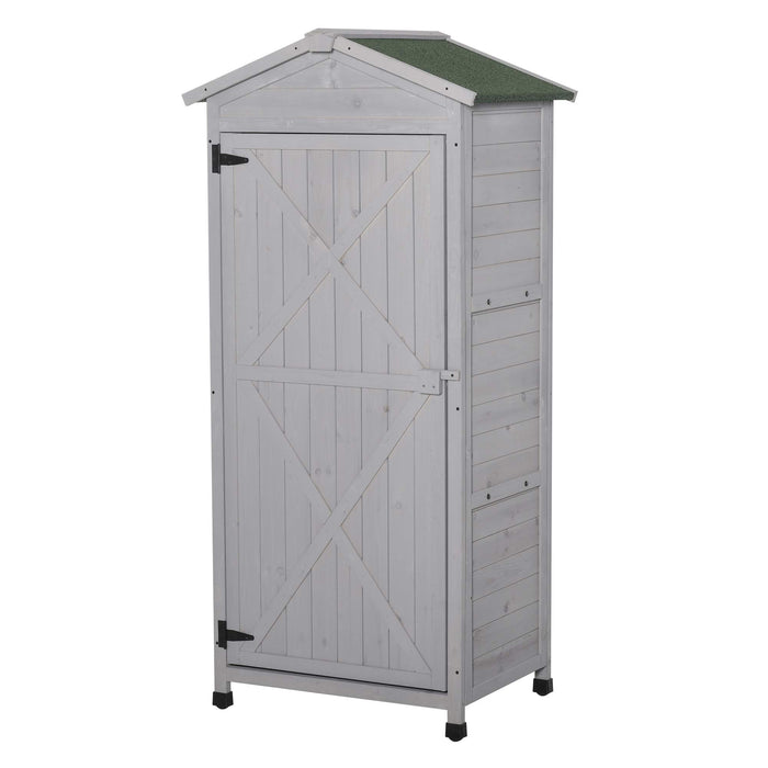 OutSunny Garden Shed Light Grey 74 x 55 x 155 cm