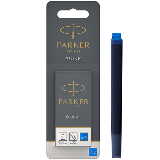 Parker Ink Cartridge Refill Quink Blue Pack of 10