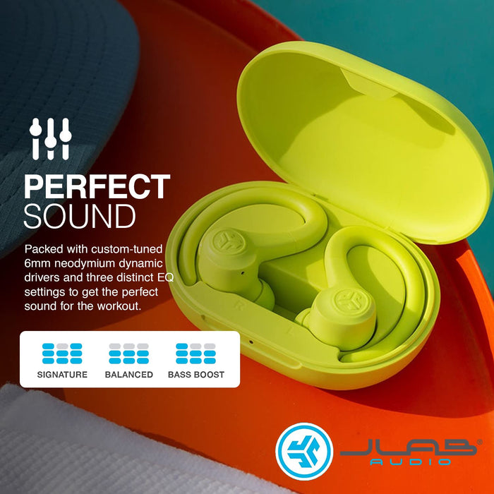 JLab Audio Go Air Sport True Wireless Stereo Earbuds Neon Yellow