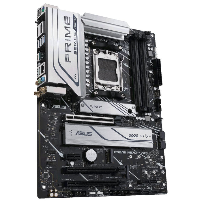 ASUS Prime X670-P WIFI - Motherboard - ATX - Socket AM5 - AMD X670 Chipset - USB 3.2 Gen 1, USB 3.2 Gen 2, USB-C Gen 2x2, USB-C 3.2 Gen 1 - 2.5 Gigabit LAN, Wi-Fi 6, Bluetooth - onboard graphics (CPU required) - HD Audio (8-channel)