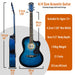 3rd Avenue Acoustic Guitar Cutaway Blueburst Set