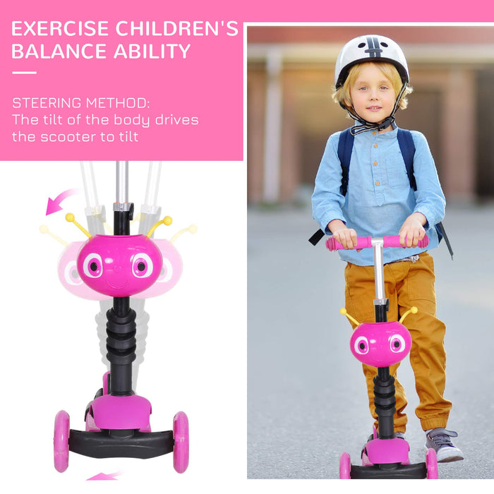 HOMCOM Kids Kick Scooter 371-008PK Pink