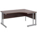 Corner Right Hand Design Ergonomic Desk with Walnut MFC Top and Silver Frame Adjustable Legs Momento 1600 x 1200 x 725 mm