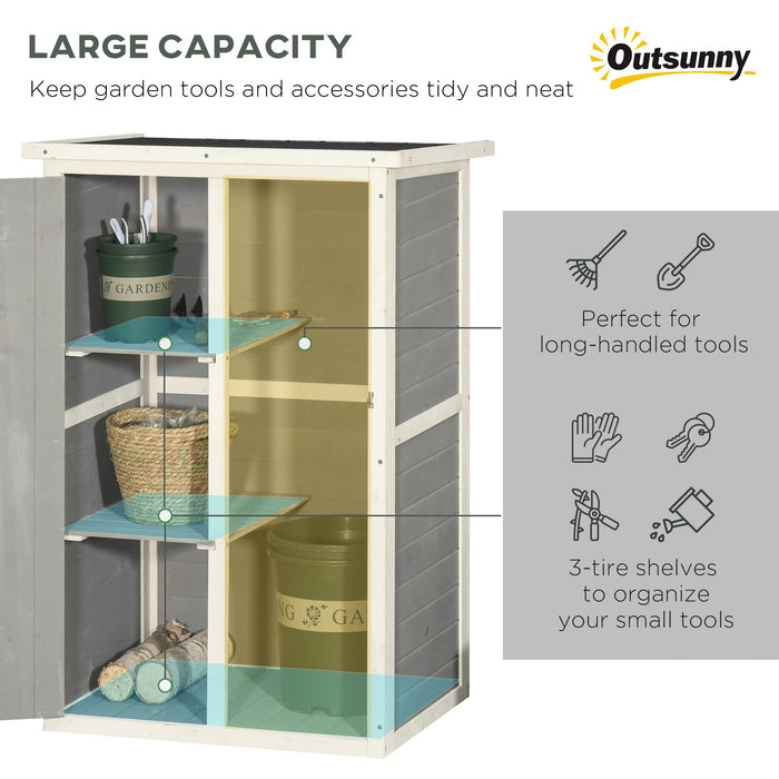 OutSunny Garden Shed with Shelves Grey 56 x 115 cm