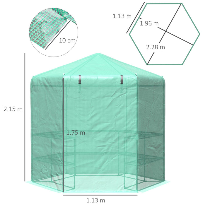 OutSunny Greenhouse Outdoors Waterproof Green 2250 mm