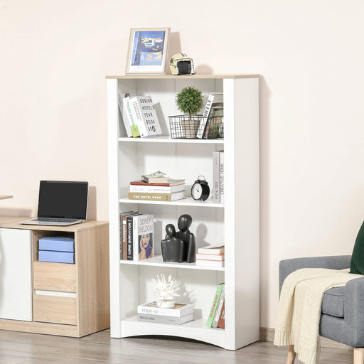 HOMCOM 4-Tier Bookcase Multi-Purpose White 790 x 310 x 1,450 mm