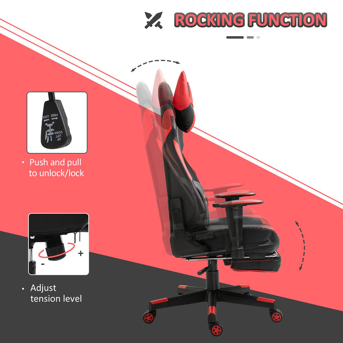 Vinsetto Gaming Chair 921-208V70RD Red 61 (W) x 71 (D) x 135.5 (H) mm