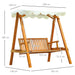 OutSunny Swing Bench Pine Wood, Polyester Brown 1,300 x 1,850 mm