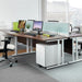 Rectangular Straight Desk with Cantilever Legs Walnut Wood Silver Maestro 25 1400 x 800 x 725mm