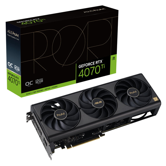 ASUS ProArt GeForce RTX 4070 Ti 12GB - OC Edition - graphics card - GeForce RTX 4070 Ti - 12 GB GDDR6X - PCIe 4.0 - HDMI, 3 x DisplayPort