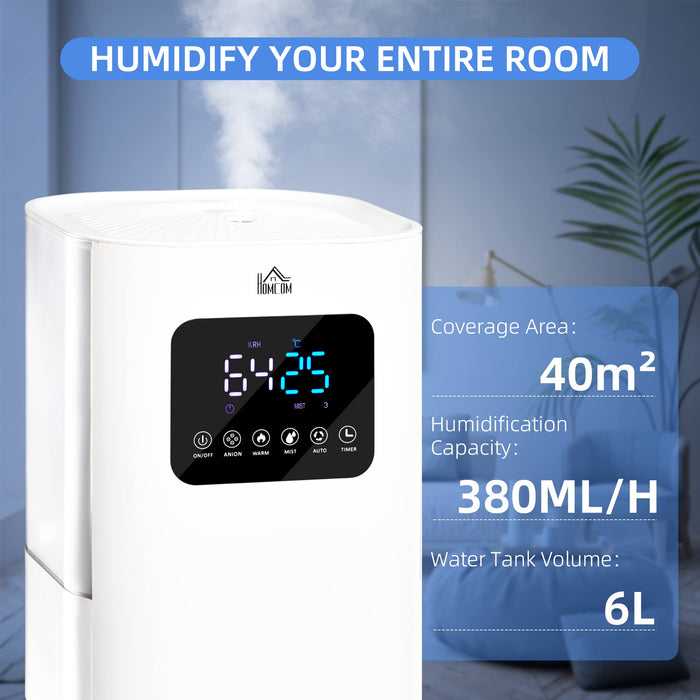 HOMCOM Humidifier 822-005V70WT 21.4 (W) x 21.4 (D) x 32.4 (H) cm