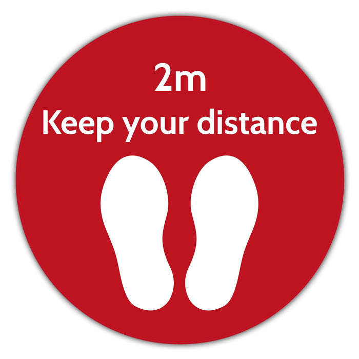 Trodat Floor Sticker Keep your distance Red, White Vinyl 40 x 40 cm