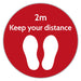 Trodat Floor Sticker Keep your distance Red, White Vinyl 40 x 40 cm