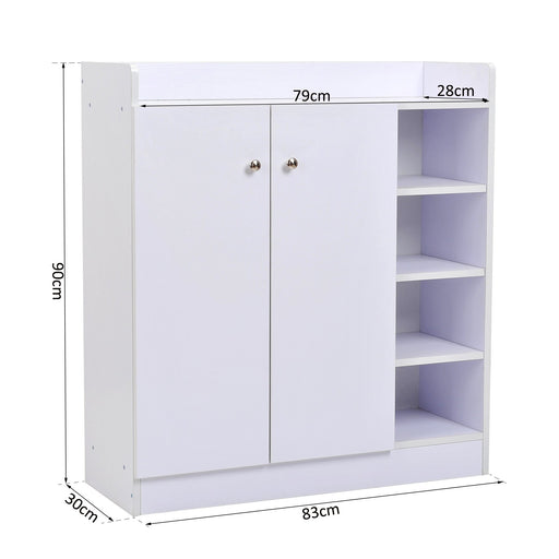 HOMCOM Shoe Cabinet 02-0623 Aluminium, Particle Board White 300 mm x 830 mm x 900 mm