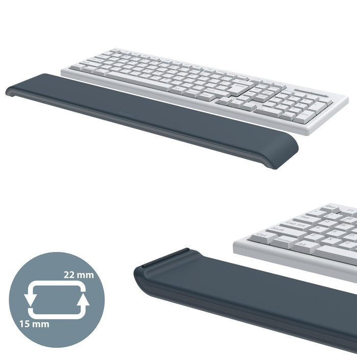 Leitz Height Adjustable Keyboard Wrist Rest Dark Grey - 65230089