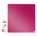 Nobo Mini Wall Mountable Magnetic Whiteboard Tile 1903803 Lacquered Steel Frameless 360 mm x 360 mm Pink