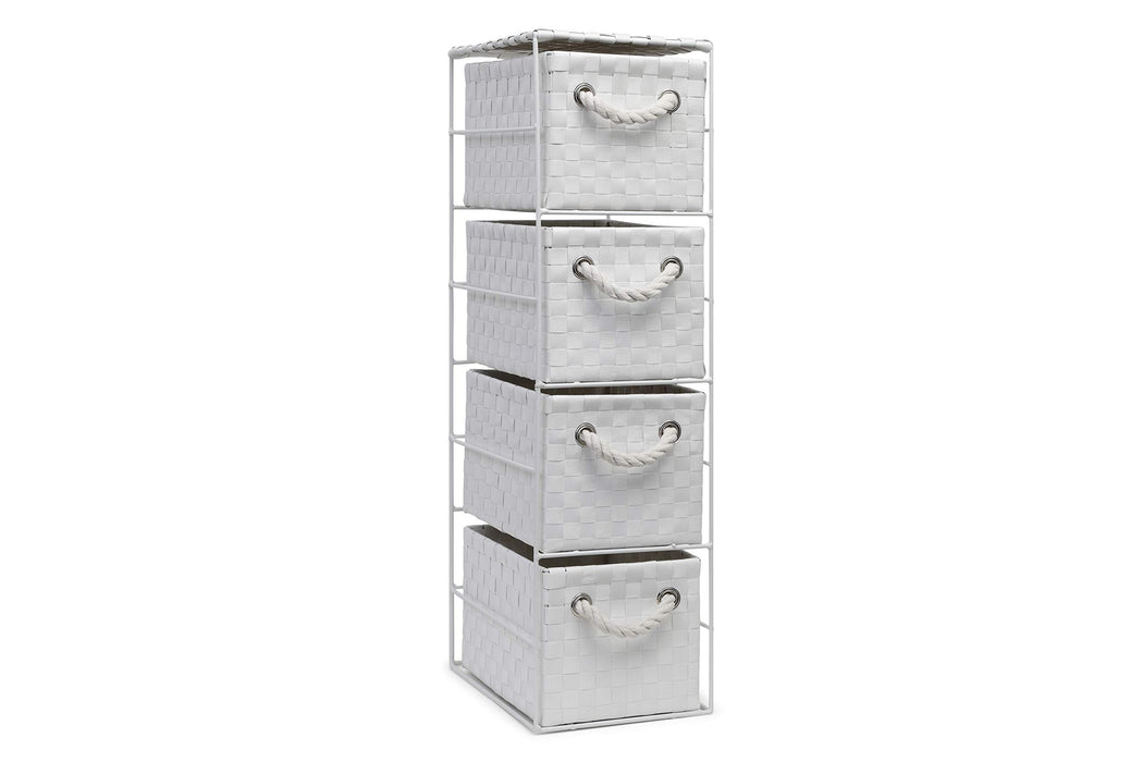 ARPAN Storage Cabinet with 4 Drawers Polypropelene White 18 x 25 x 65 cm