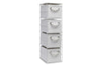 ARPAN Storage Cabinet with 4 Drawers Polypropelene White 18 x 25 x 65 cm