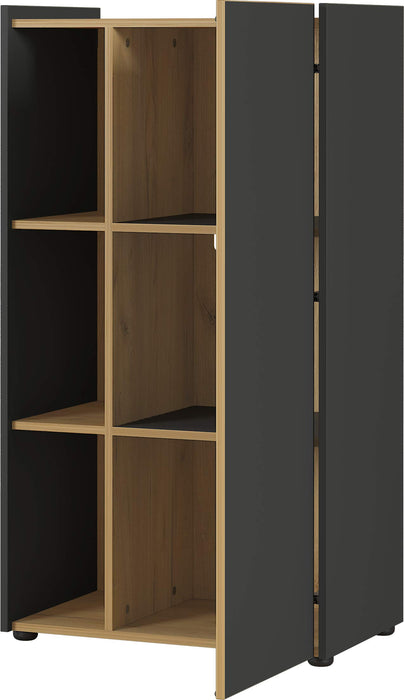 GERMANIA Melamine resin coated chipboard Filing Cabinet Oak Graphite, Multiplex-Navarra repro 620 x 420 x 1,150 mm