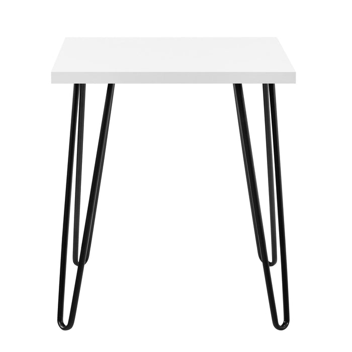 Alphason Rectangular End Table with White MDF Top and White Stipple Frame 5012015COM 495 x 495 x 559 mm