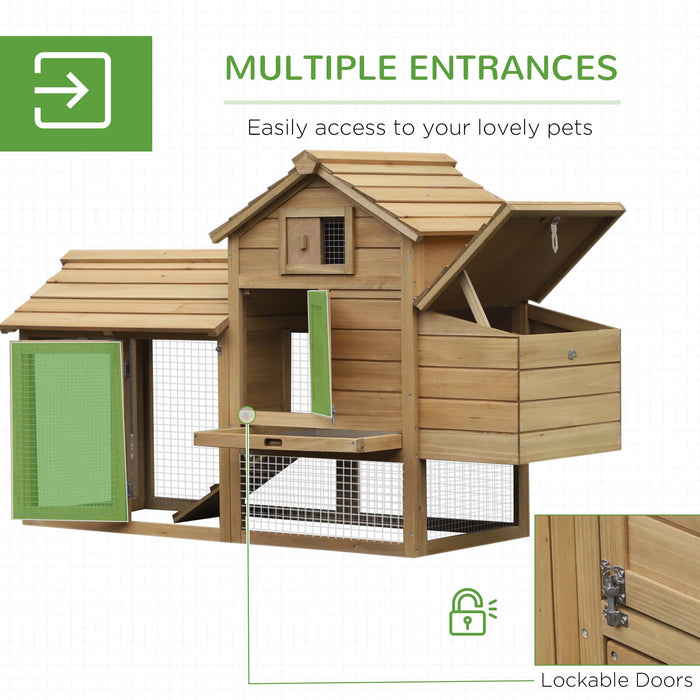 PawHut Chicken Coop Natural 540 mm x 1505 mm x 870 mm