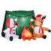 HOMCOM Christmas Snowman with Deer Inflatable Green