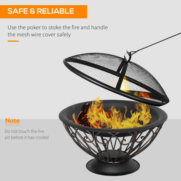 OutSunny Firepit 842-273V00BK Metal, PL (Polyester)