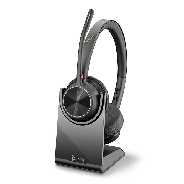 Poly Voyager 4320 UC Stereo Bluetooth Wireless Headset and Charge Stand